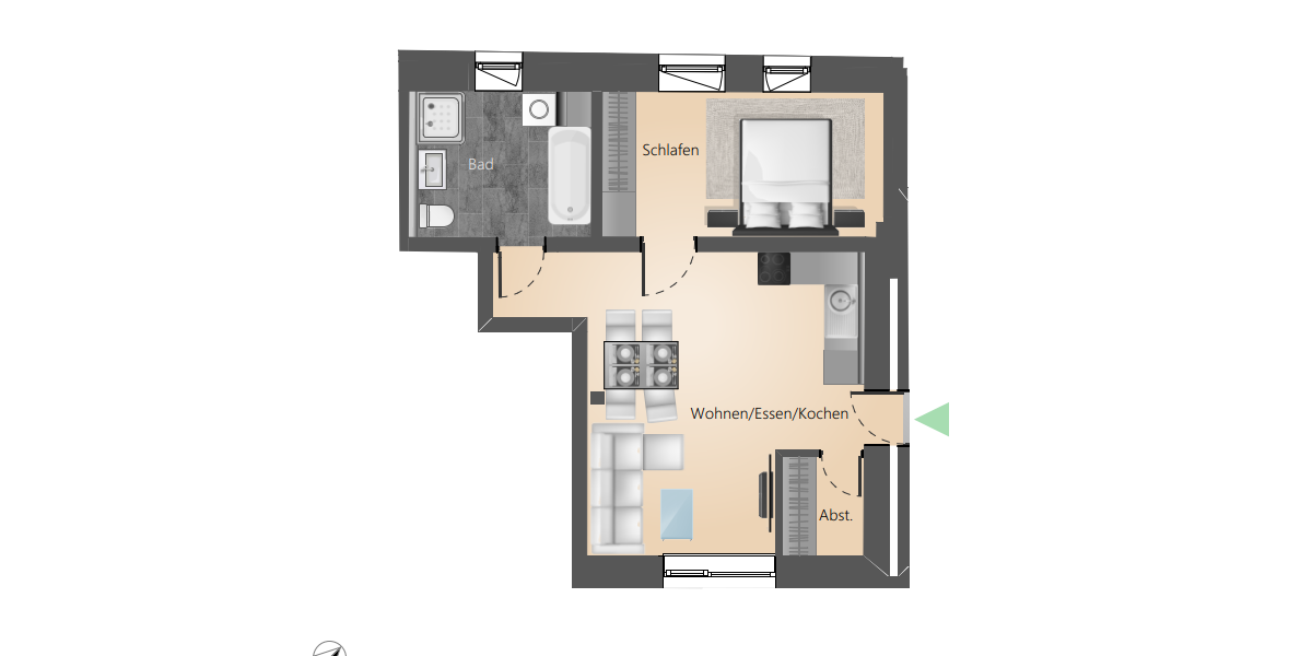 Etagenwohnung Überlingen - 2 Zimmer, 50 m&sup2;, 424.150&euro; | Angebot:23676743