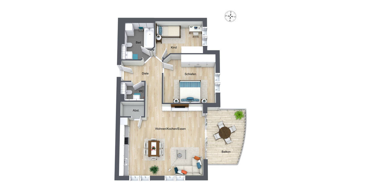 Etagenwohnung Überlingen - 3 Zimmer, 81 m&sup2;, 1.460&euro; | Angebot:25969798