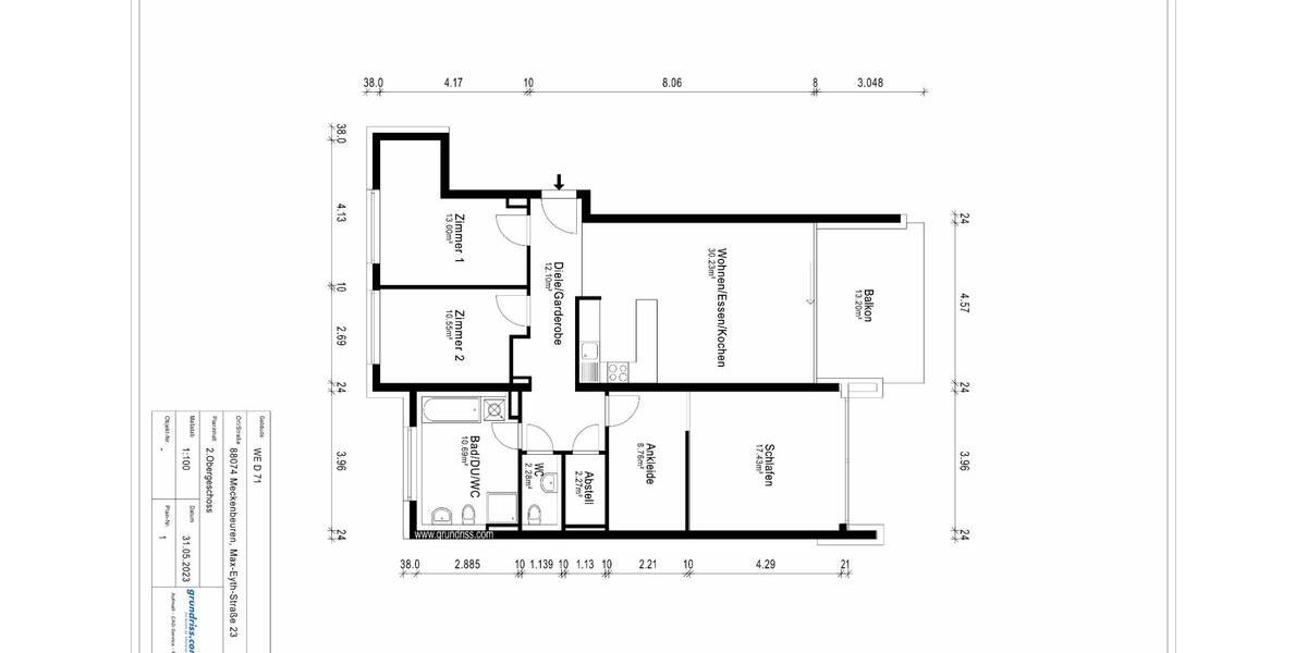 Etagenwohnung Meckenbeuren - 4.5 Zimmer, 114 m&sup2;, 569.000&euro; | Angebot:25895198