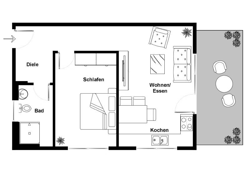 Etagenwohnung Weingarten - 2 Zimmer, 58 m&sup2;, 383.500&euro; | Angebot:25695321