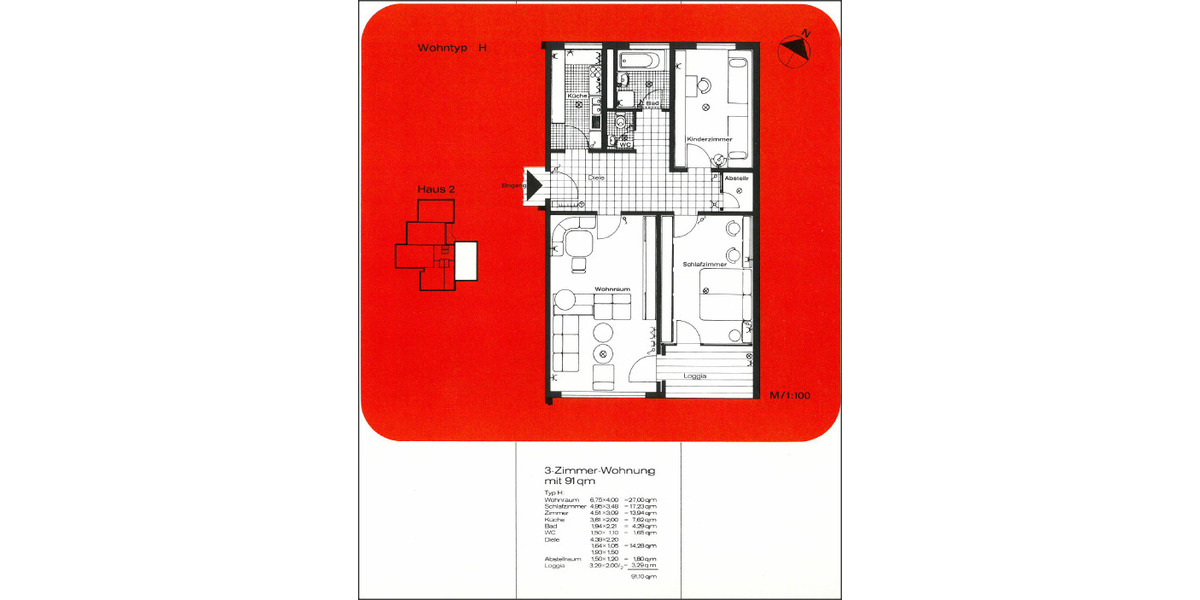 Etagenwohnung Immenstaad am Bodensee Immenstaad - 3 Zimmer, 91 m&sup2;, 320.000&euro; | Angebot:25695830