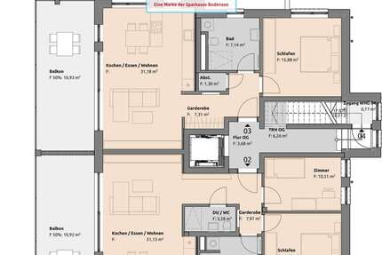 Wohnung Tettnang - 2 Zimmer, 73 m&sup2;, 625.000&euro; | Angebot:25201022