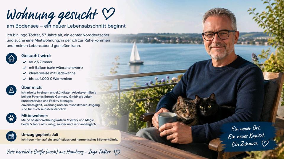 Etagenwohnung Friedrichshafen Allmannsweiler - 2.5 Zimmer, 65 m&sup2;, 1.000&euro; | Angebot:26336114