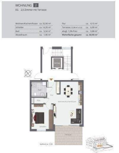 Etagenwohnung Überlingen - 2 Zimmer, 64 m&sup2;, 499.000&euro; | Angebot:25800072