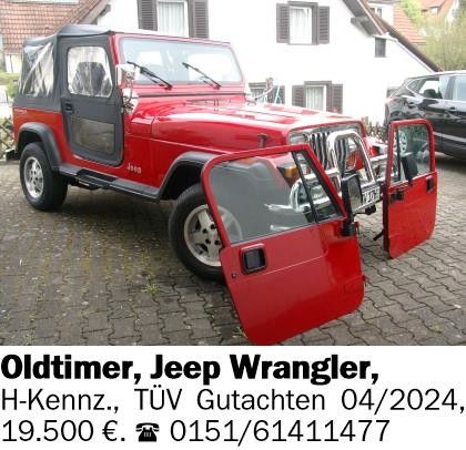 Jeep Wrangler 74.000 km 13.999 &euro; Lindau (Bodensee) 88131