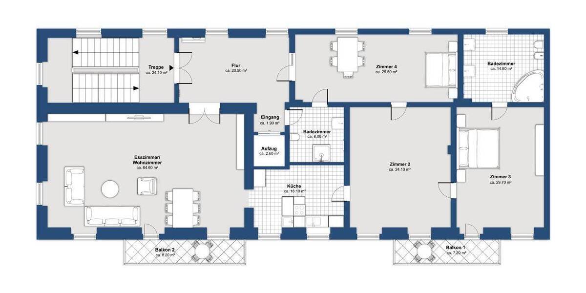 Etagenwohnung Immenstaad am Bodensee Schloß Kirchberg - 5 Zimmer, 207 m&sup2;, 1.870.000&euro; | Angebot:26629273