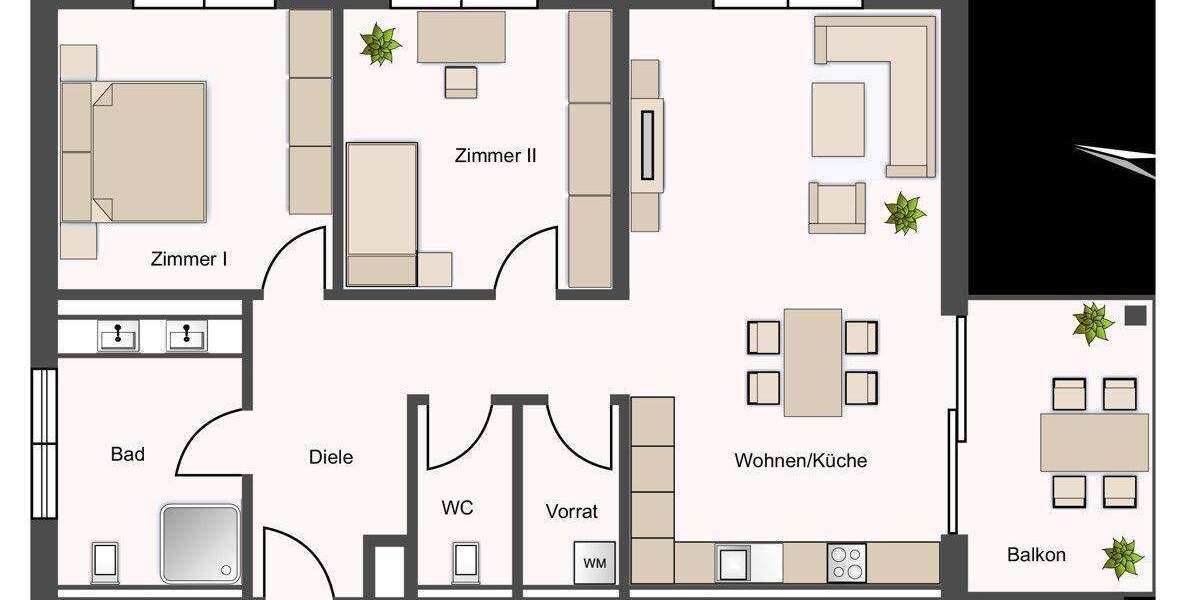 Etagenwohnung Zussdorf Zußdorf - 3 Zimmer, 92 m&sup2;, 398.051&euro; | Angebot:25693475