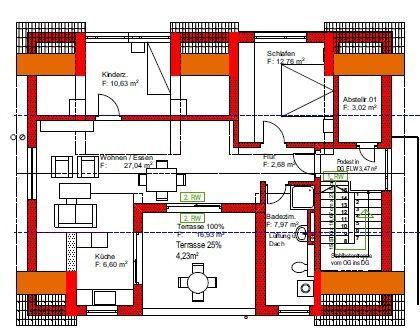 Dachgeschoßwohnung Baienfurt - 2.5 Zimmer, 68 m&sup2;, 950&euro; | Angebot:26025494