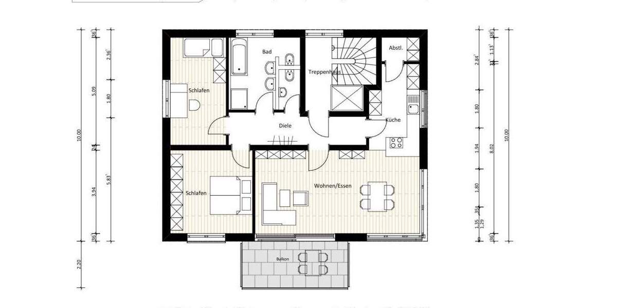 Etagenwohnung Wasserburg (Bodensee) Selmnau - 3 Zimmer, 92 m&sup2;, 628.900&euro; | Angebot:25695362
