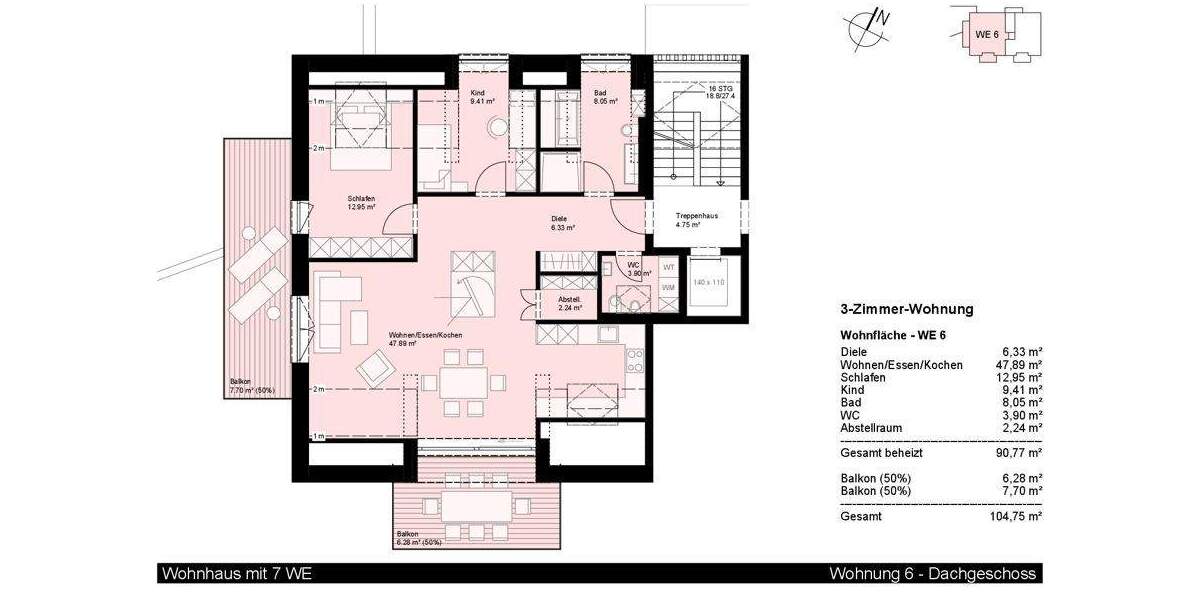 Etagenwohnung Kressbronn am Bodensee Betznau - 3 Zimmer, 104 m&sup2;, 827.000&euro; | Angebot:25745552