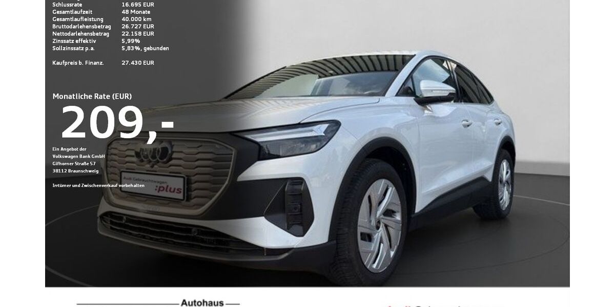 Audi Q4 e-tron 31.525 km 27.430 &euro; Ravensburg 88214