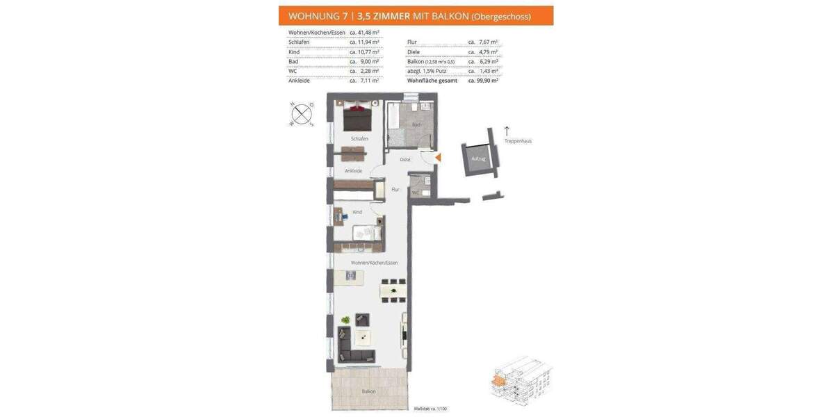 Etagenwohnung Überlingen - 3 Zimmer, 99 m&sup2;, 1.188.800&euro; | Angebot:25777315