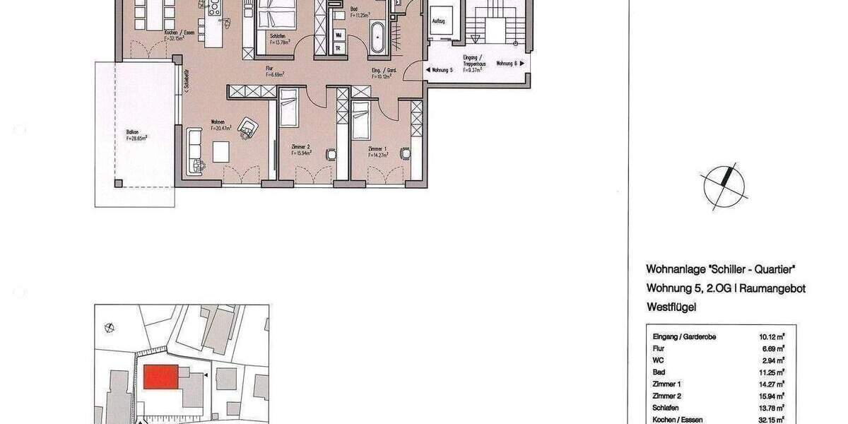 Etagenwohnung Wangen im Allgäu Wangen - 4 Zimmer, 140 m&sup2;, 860.260&euro; | Angebot:26695230