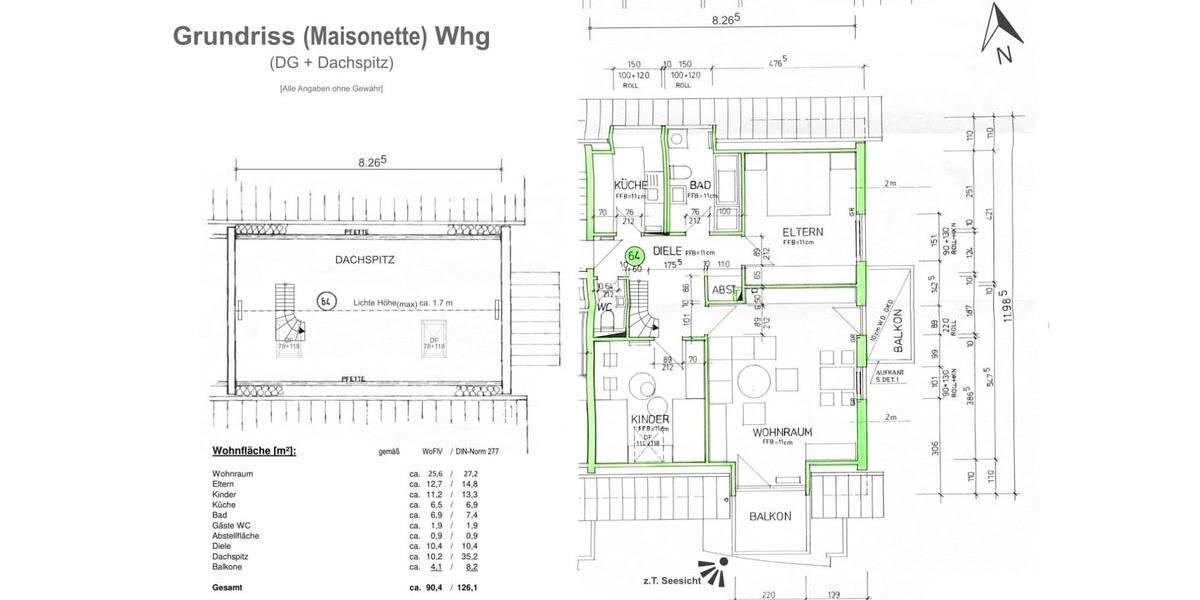 Maisonettenwohnung Tettnang - 4 Zimmer, 90 m&sup2;, 359.000&euro; | Angebot:25960882