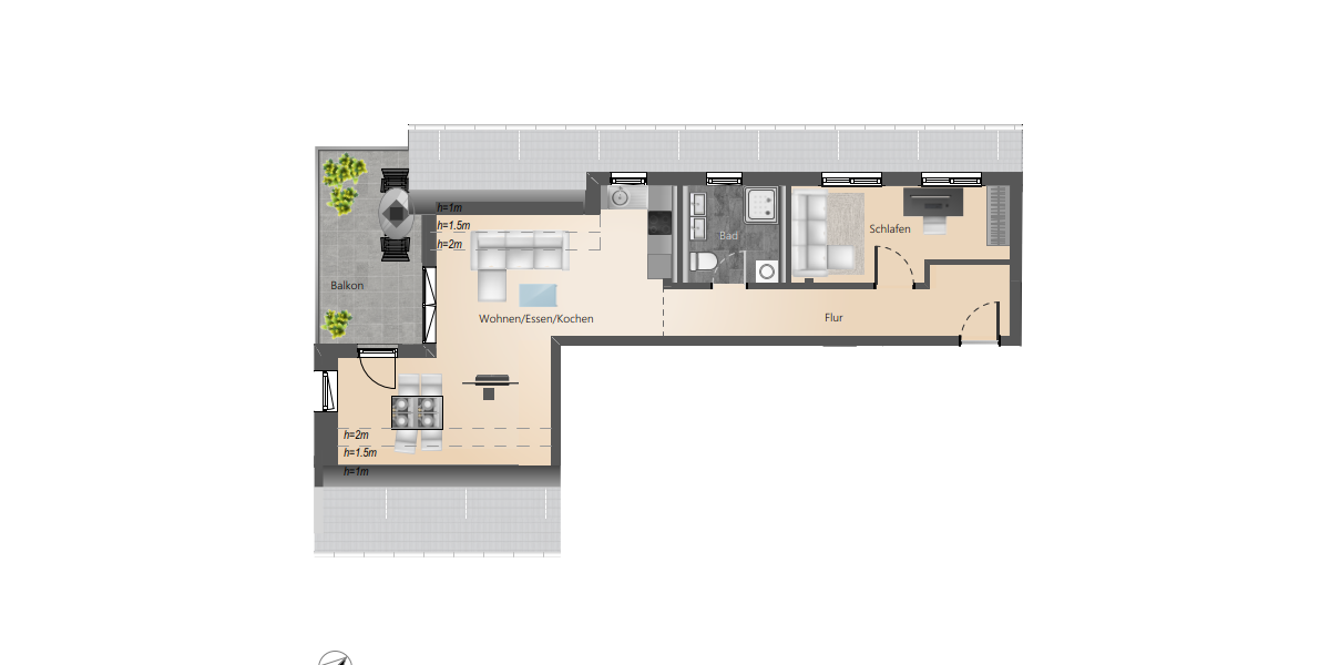 Etagenwohnung Überlingen - 2 Zimmer, 67 m&sup2;, 586.960&euro; | Angebot:23676745