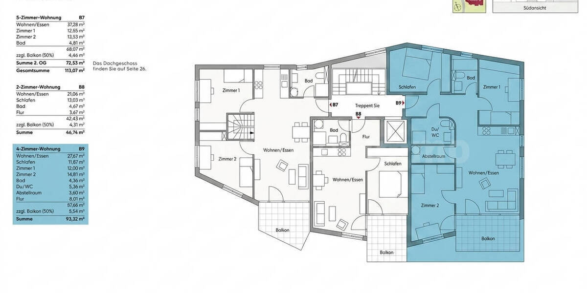 Etagenwohnung Konstanz Wollmatingen - 4 Zimmer, 92 m&sup2;, 695.000&euro; | Angebot:26291689
