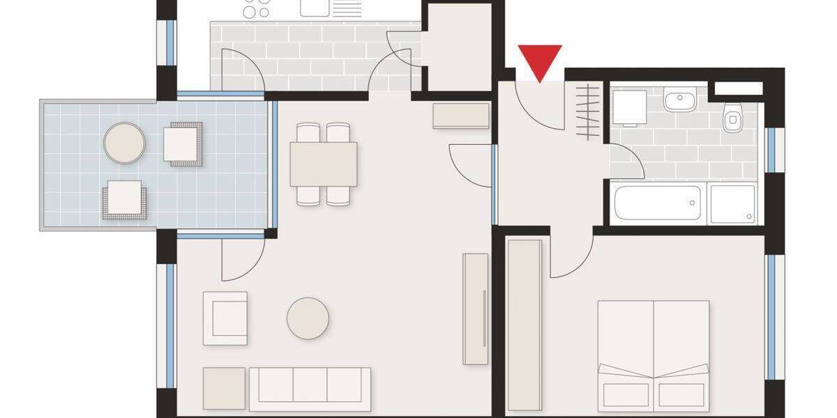 Etagenwohnung Friedrichshafen Allmannsweiler - 2 Zimmer, 65 m&sup2;, 279.000&euro; | Angebot:26618168