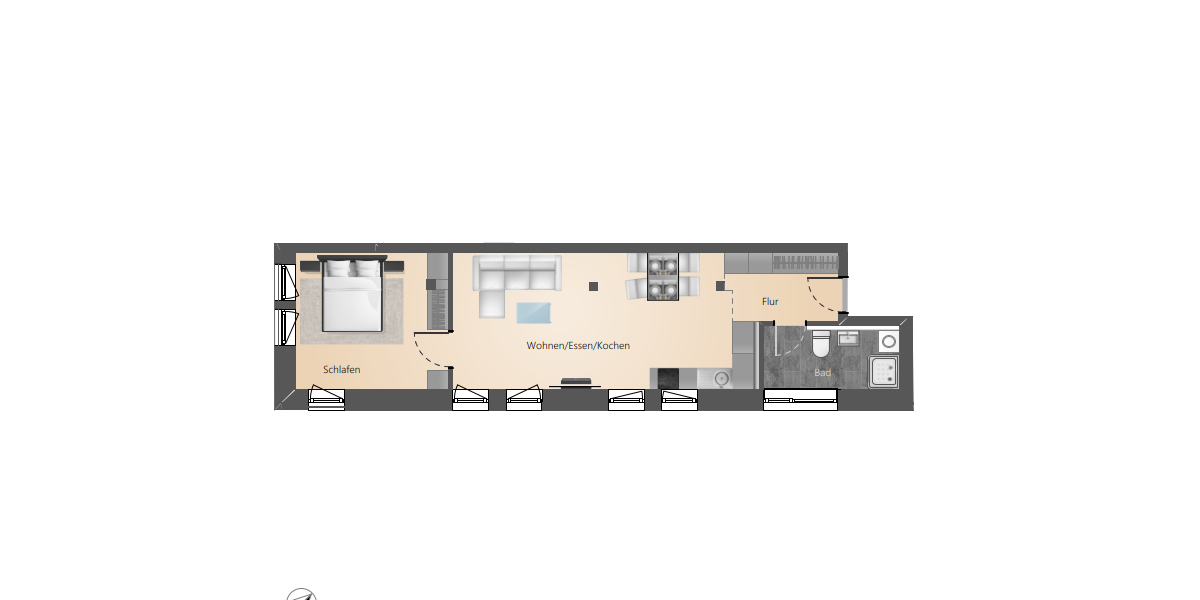 Etagenwohnung Überlingen - 2 Zimmer, 59 m&sup2;, 500.650&euro; | Angebot:23676738