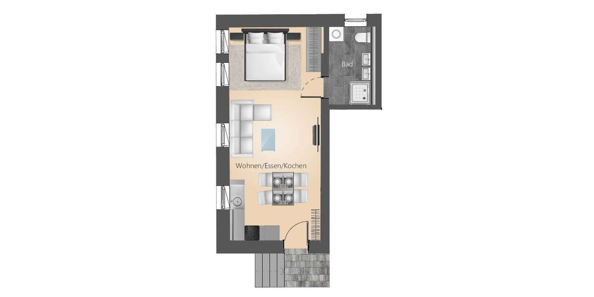 Etagenwohnung Überlingen - 1 Zimmer, 38 m&sup2;, 321.045&euro; | Angebot:23676742