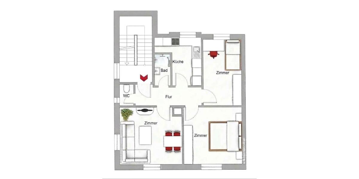 Etagenwohnung Friedrichshafen - 3 Zimmer, 58 m&sup2;, 239.000&euro; | Angebot:27608618