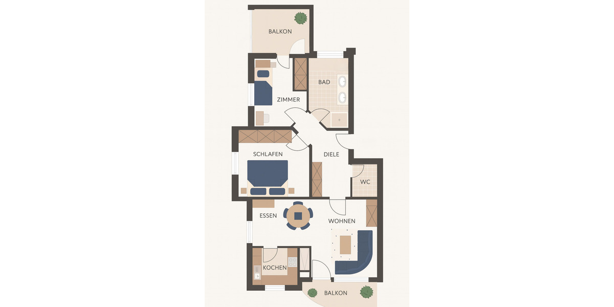Etagenwohnung Konstanz Wollmatingen - 3 Zimmer, 64 m&sup2;, 308.000&euro; | Angebot:25692132