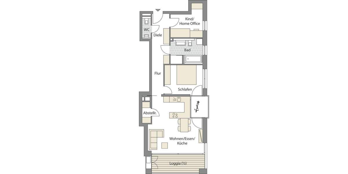 Etagenwohnung Friedrichshafen Allmannsweiler - 3 Zimmer, 81 m&sup2;, 639.000&euro; | Angebot:25797791
