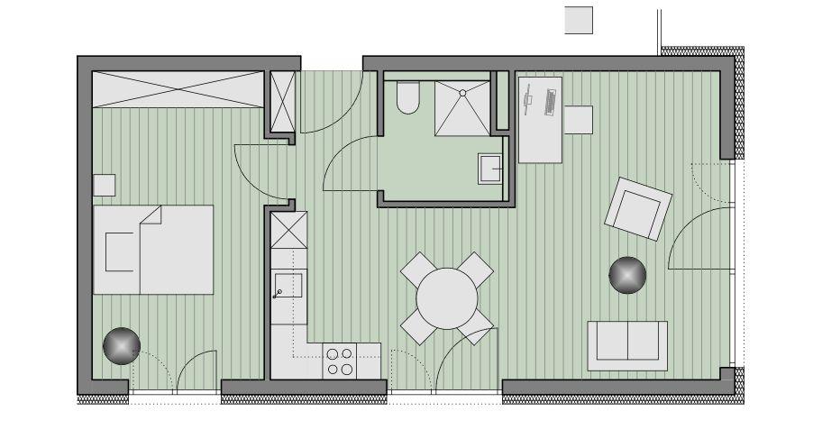Erdgeschoßwohnung Weingarten - 2.5 Zimmer, 55 m&sup2;, 275.000&euro; | Angebot:25961995
