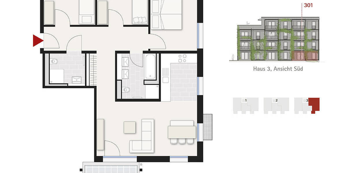 Etagenwohnung Wangen im Allgäu Wangen - 4 Zimmer, 94 m&sup2;, 536.900&euro; | Angebot:25781162