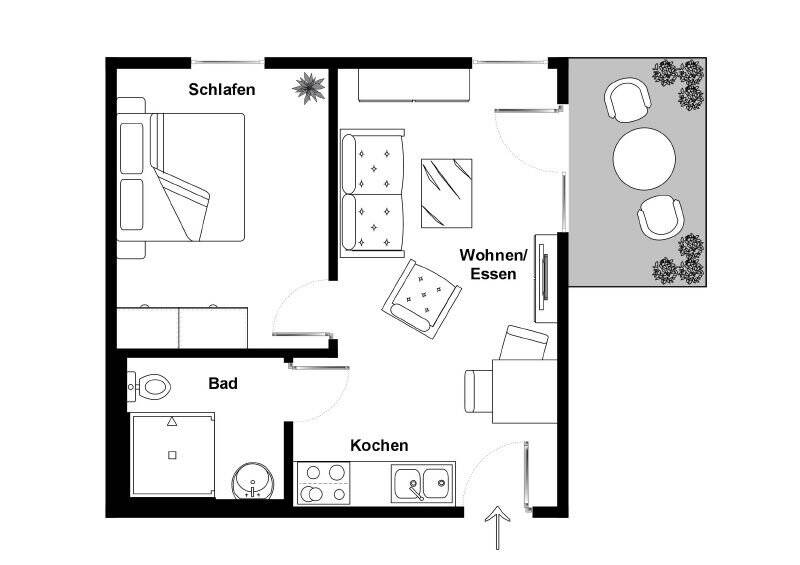 Etagenwohnung Weingarten - 2 Zimmer, 39 m&sup2;, 262.500&euro; | Angebot:25800744
