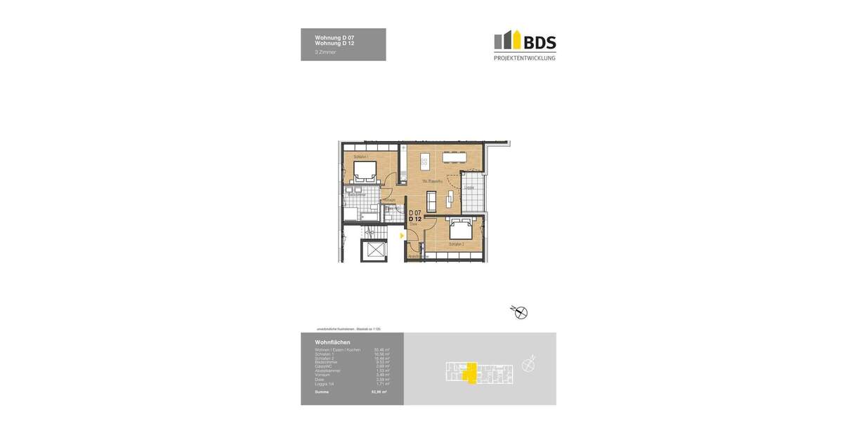 Etagenwohnung Friedrichshafen Fischbach - 3 Zimmer, 93 m&sup2;, 620.000&euro; | Angebot:25770685
