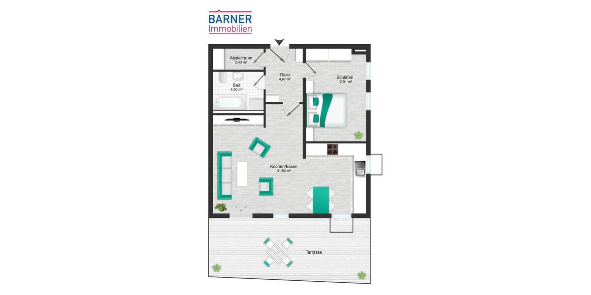 Etagenwohnung Ravensburg Südstadt - 2 Zimmer, 56 m&sup2;, 234.000&euro; | Angebot:25986080