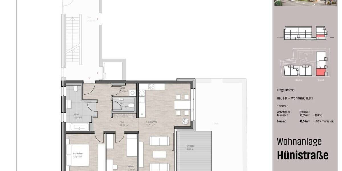 Terrassenwohnung Friedrichshafen Schmitthennersiedlung - 2 Zimmer, 67 m&sup2;, 499.900&euro; | Angebot:25770799