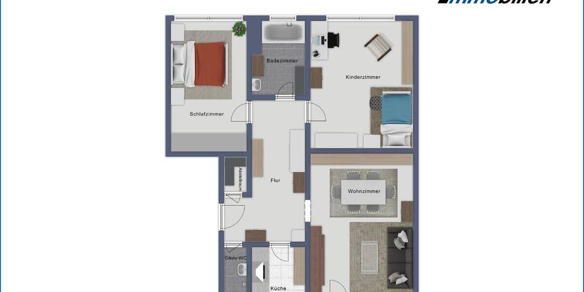 Etagenwohnung Konstanz Königsbau - 3 Zimmer, 81 m&sup2;, 380.000&euro; | Angebot:25709212