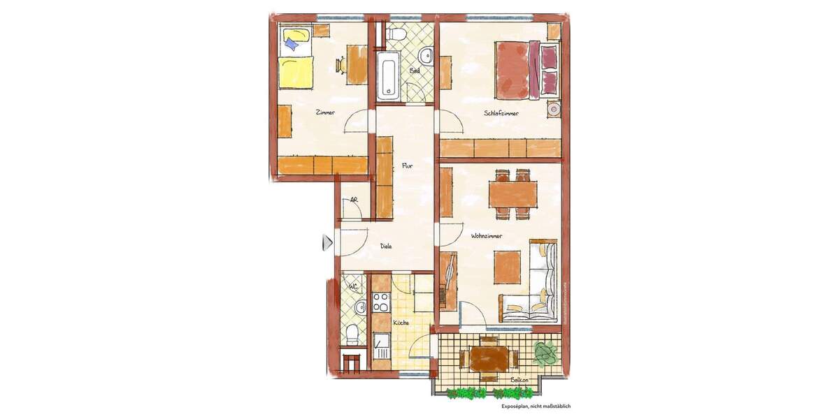 Etagenwohnung Konstanz Königsbau - 3 Zimmer, 86 m&sup2;, 381.000&euro; | Angebot:25738210