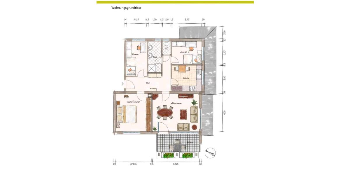 Etagenwohnung Bermatingen - 4 Zimmer, 80 m&sup2;, 310.000&euro; | Angebot:25904318