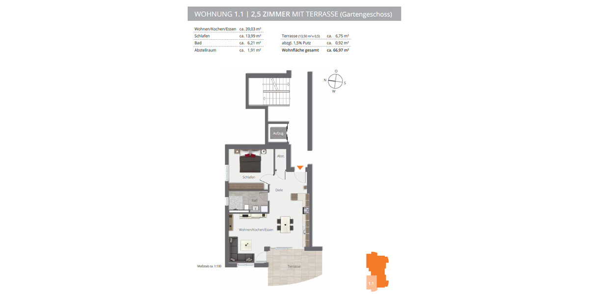 Etagenwohnung Überlingen - 2 Zimmer, 66 m&sup2;, 399.000&euro; | Angebot:25690381