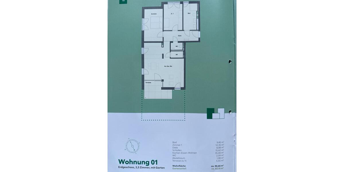Erdgeschoßwohnung Bergatreute - 3.5 Zimmer, 91 m&sup2;, 1.250&euro; | Angebot:26037611