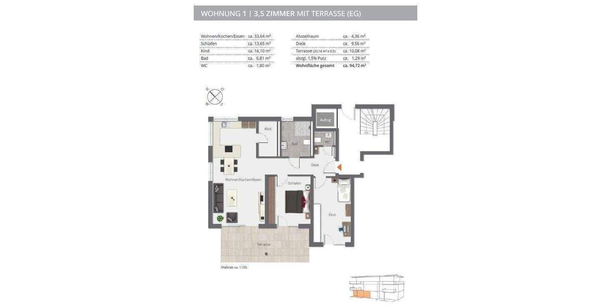 Etagenwohnung Überlingen - 3 Zimmer, 94 m&sup2;, 699.800&euro; | Angebot:25745019