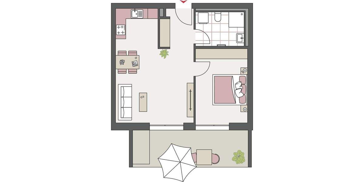 Etagenwohnung Friedrichshafen Ailingen - 2 Zimmer, 57 m&sup2;, 341.600&euro; | Angebot:25697099