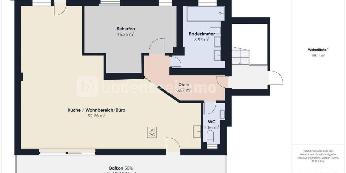 Etagenwohnung Konstanz / Königsbau Königsbau - 3 Zimmer, 108 m&sup2;, 645.000&euro; | Angebot:25689696