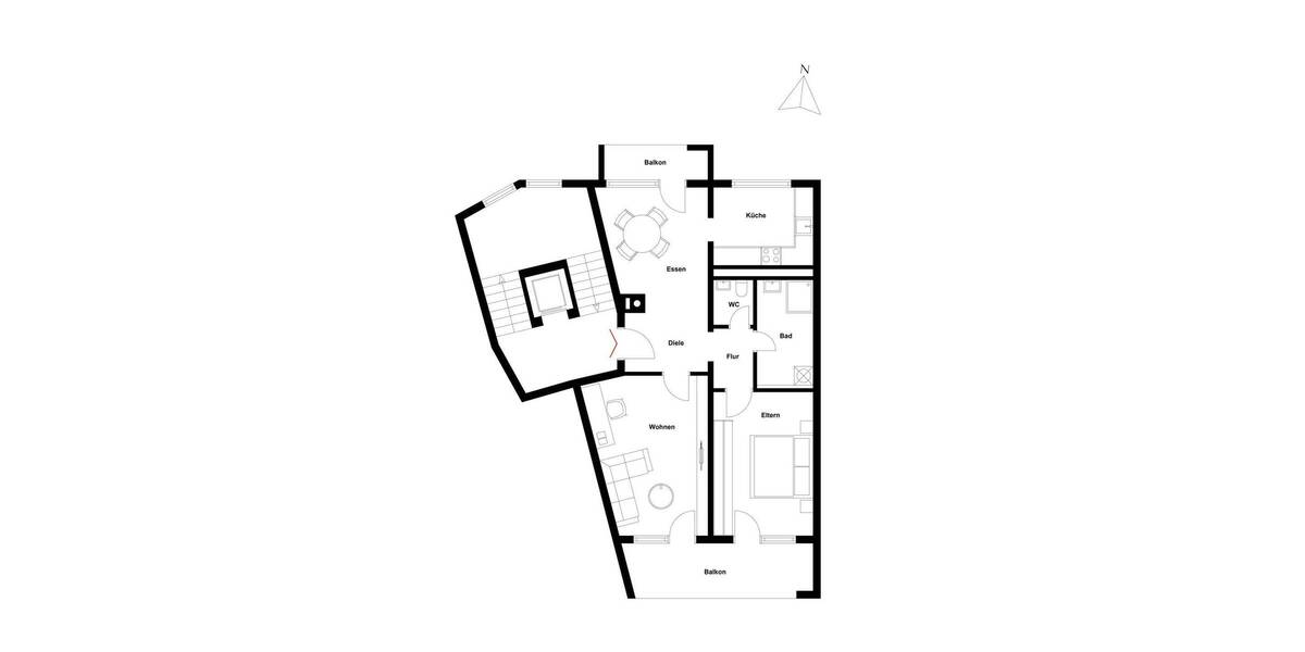 Etagenwohnung Konstanz Altstadt - 2 Zimmer, 74 m&sup2;, 365.000&euro; | Angebot:26055779