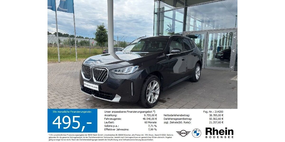 BMW X3 9.686 km 46.580 &euro; Friedrichshafen 88046