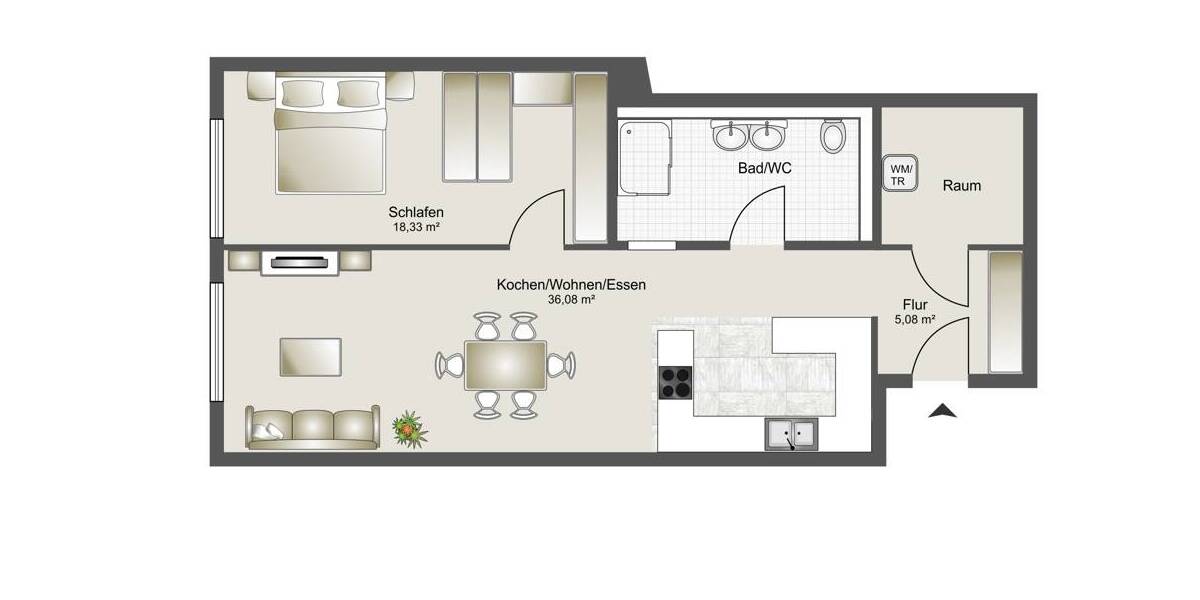 Etagenwohnung Tettnang - 2 Zimmer, 80 m&sup2;, 1.450&euro; | Angebot:25671543