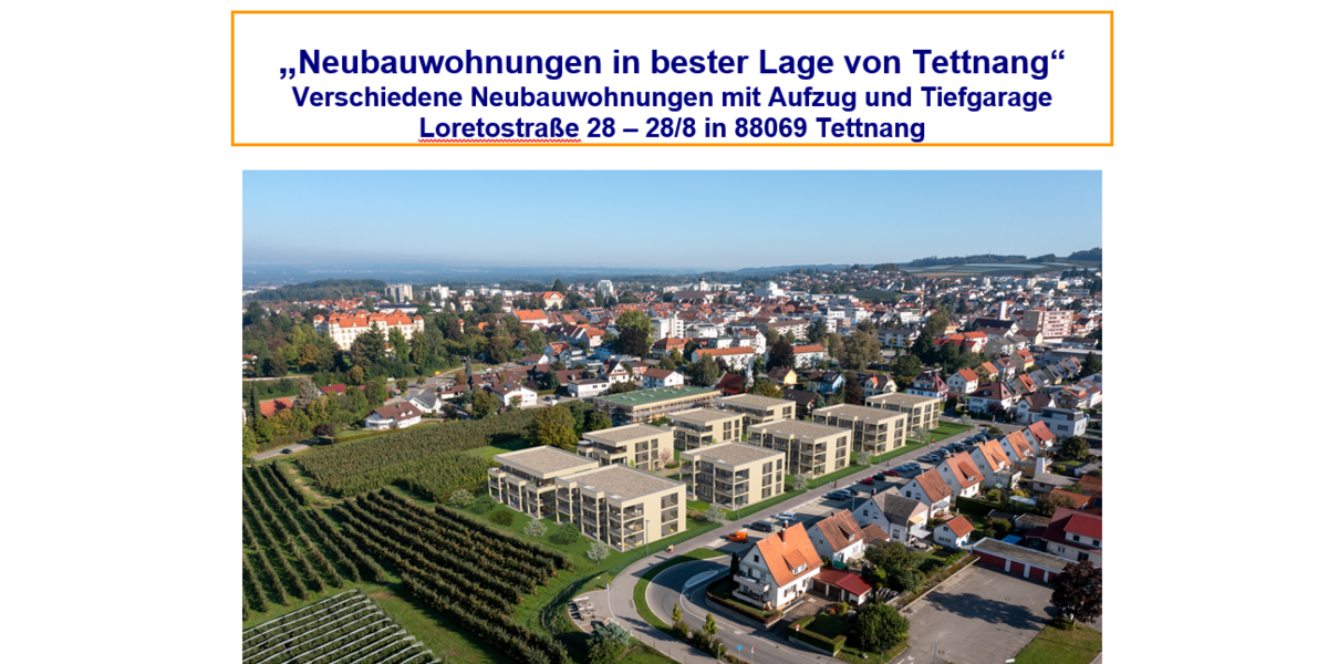Etagenwohnung Tettnang - 2 Zimmer, 69 m&sup2;, 1.070&euro; | Angebot:25370060