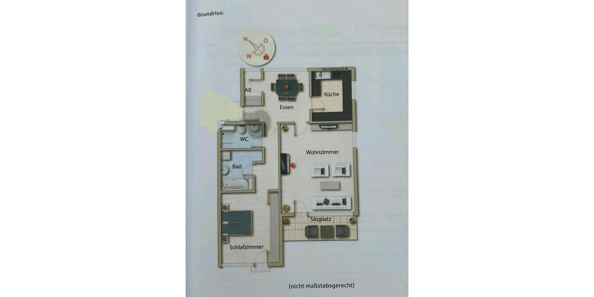 Erdgeschoßwohnung Ravensburg Eschach - 2.5 Zimmer, 69 m&sup2;, 1.340&euro; | Angebot:25856669
