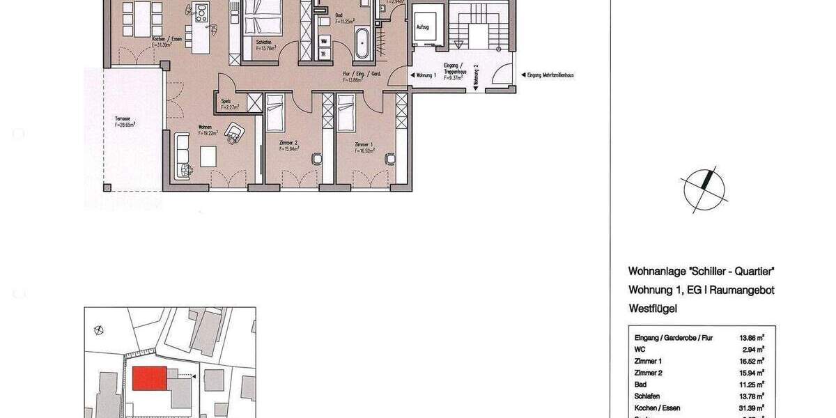 Etagenwohnung Wangen im Allgäu Wangen - 4 Zimmer, 142 m&sup2;, 870.855&euro; | Angebot:26043909