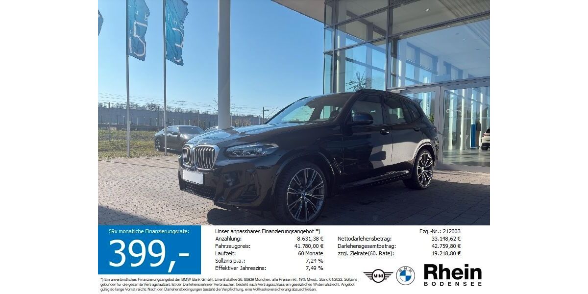BMW X3 86.673 km 38.780 &euro; Friedrichshafen 88046