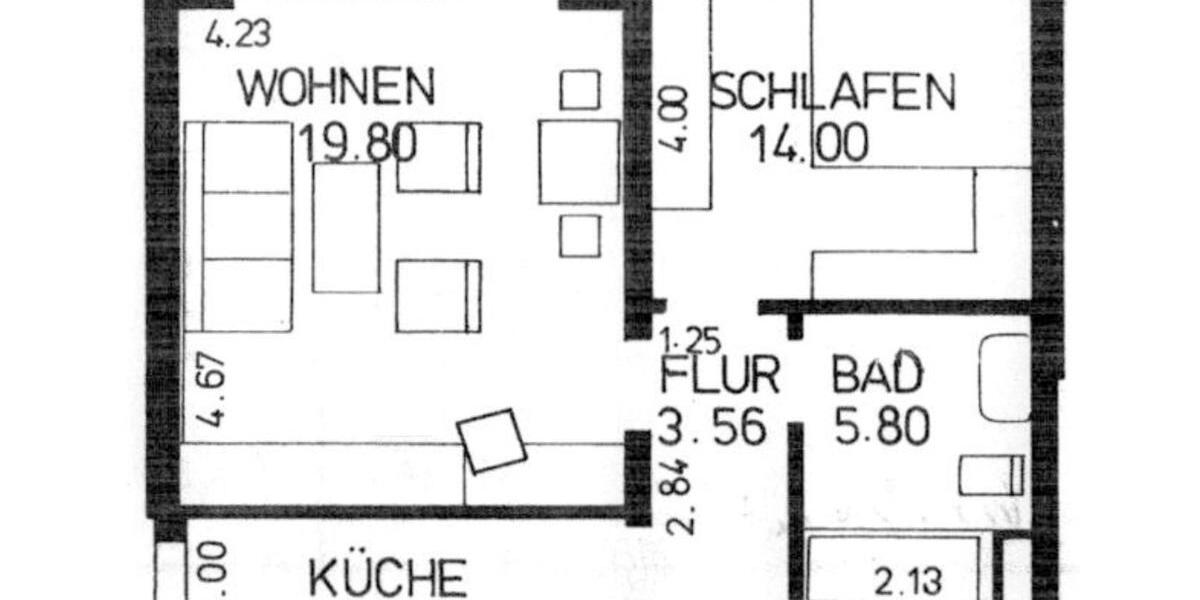 Etagenwohnung Konstanz Allmannsdorf - 2 Zimmer, 54 m&sup2;, 279.000&euro; | Angebot:26604714