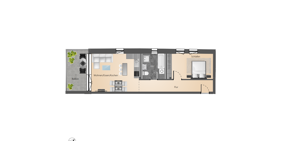 Etagenwohnung Überlingen - 2 Zimmer, 68 m&sup2;, 576.300&euro; | Angebot:23676744