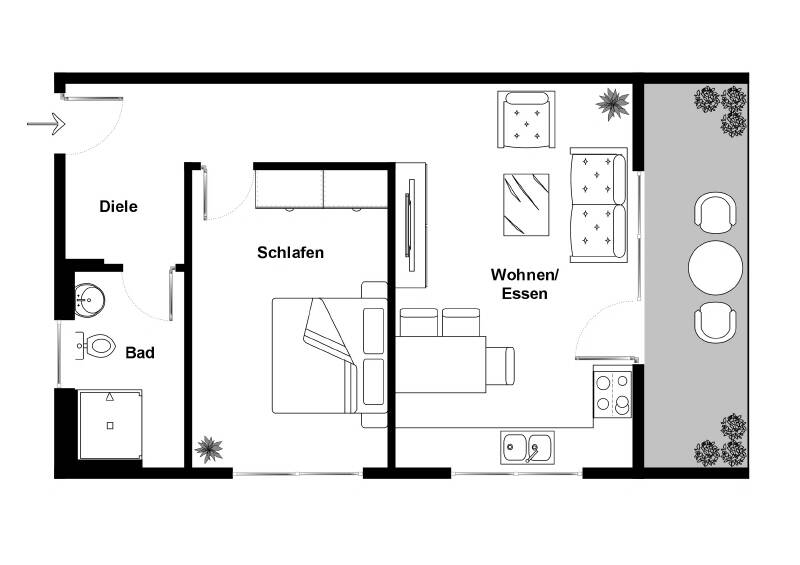 Etagenwohnung Weingarten - 2 Zimmer, 58 m&sup2;, 379.500&euro; | Angebot:25695323